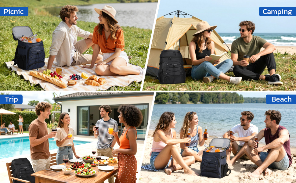 cooler backpack for picnic camping trip beach