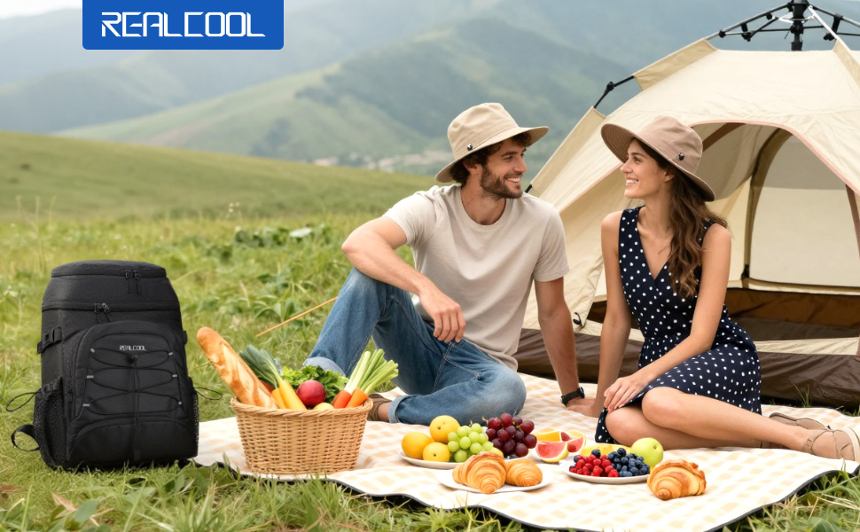 realcool cooler backpack for camping